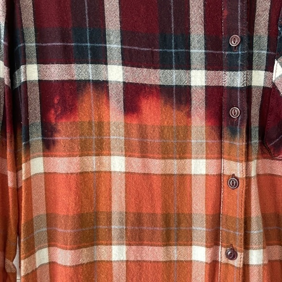 Bleached Ombre Flannel‎ Shirt - Picture 5 of 6